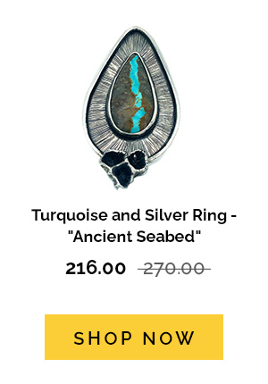 Turquoise and Silver Ring - "Ancient Seabed"
