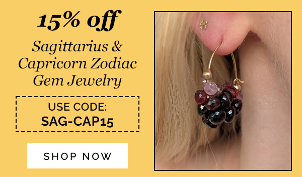 15% off Sagittarius & Capricorn Zodiac Gem Jewelry