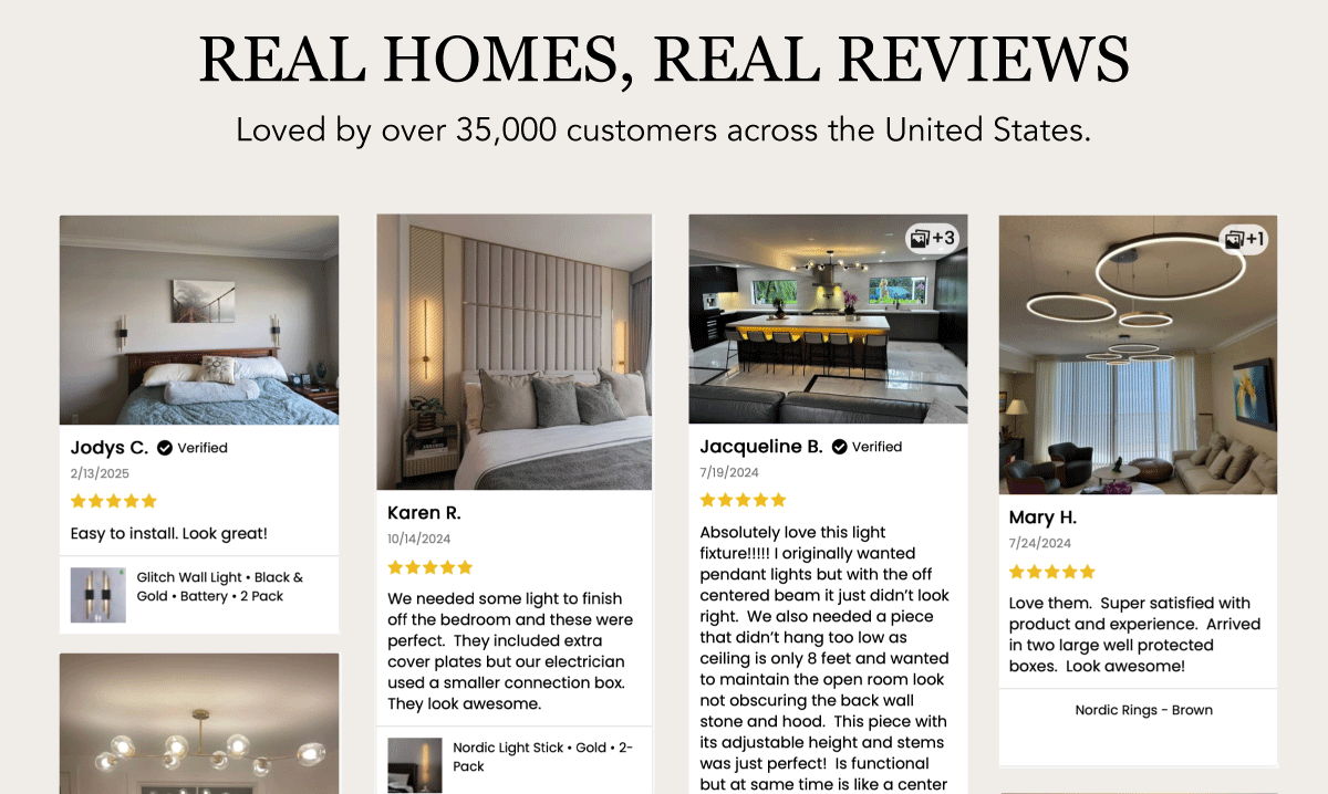 We're glad you're here to experience the transformative power of luxury lighting in your space.