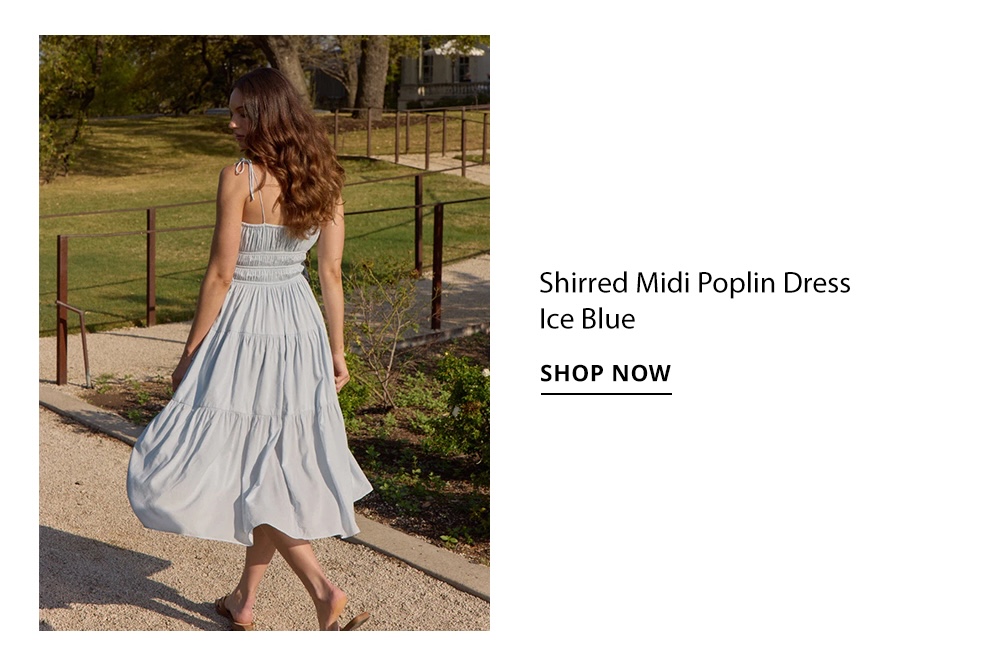 Shop The Midi Poplin in Ice Blue