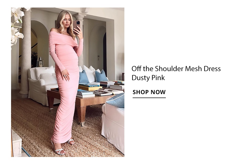 Shop The Off Shoulder Mesh Dress