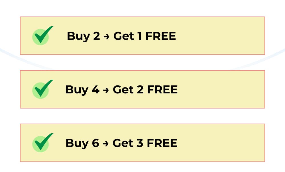 Buy 2 → Get 1 FREE