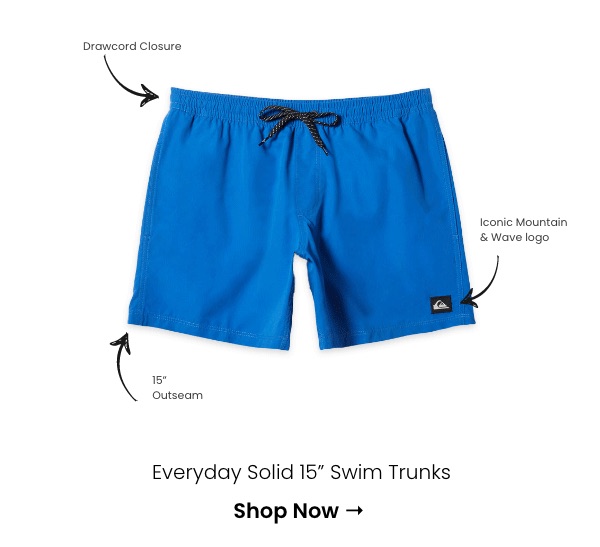 Everyday Solid 15" Swim Trunks