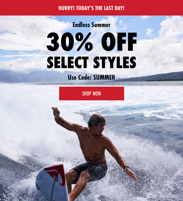 30% Off Select Styles