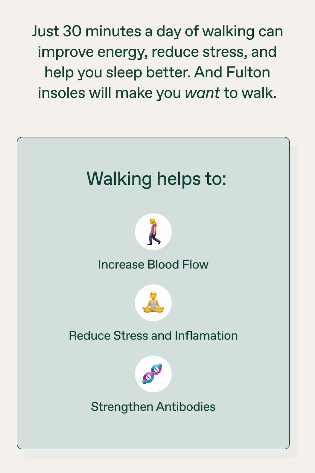 walk further, less pain