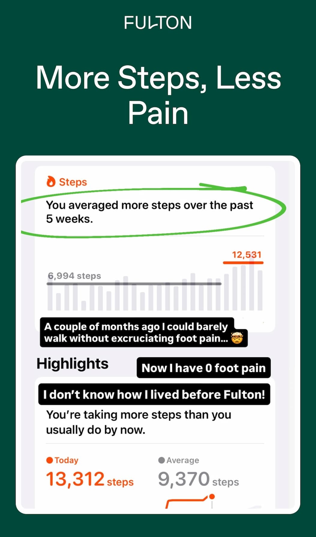 walk further, less pain