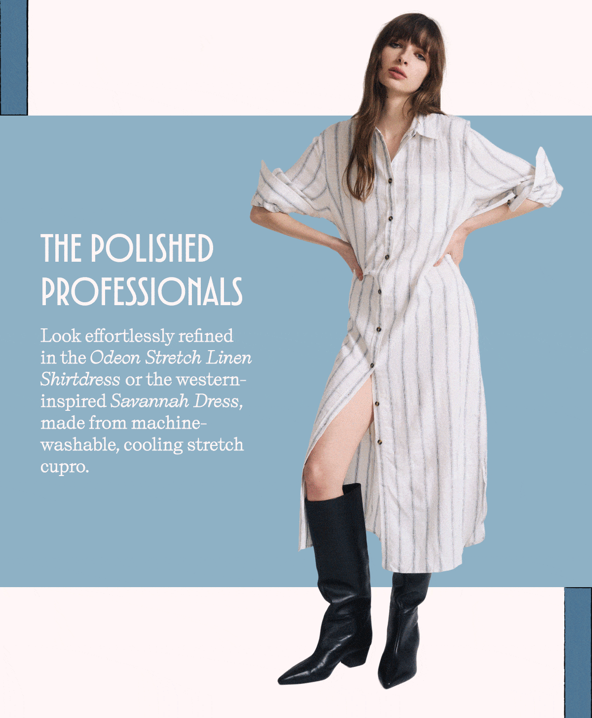 Odeon Stretch Linen Shirtdress