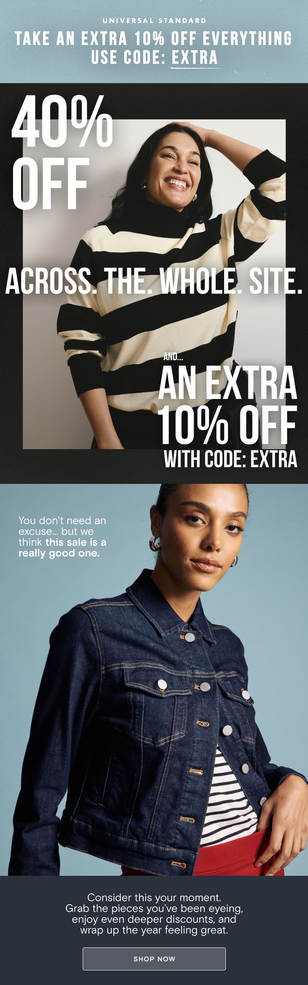 40% Off plus extra 10% off with code EXTRA