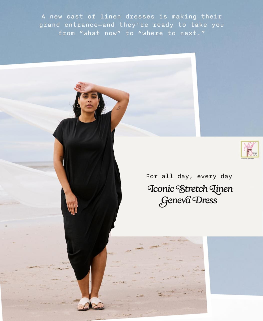 Iconic Stretch Linen Geneva Dress