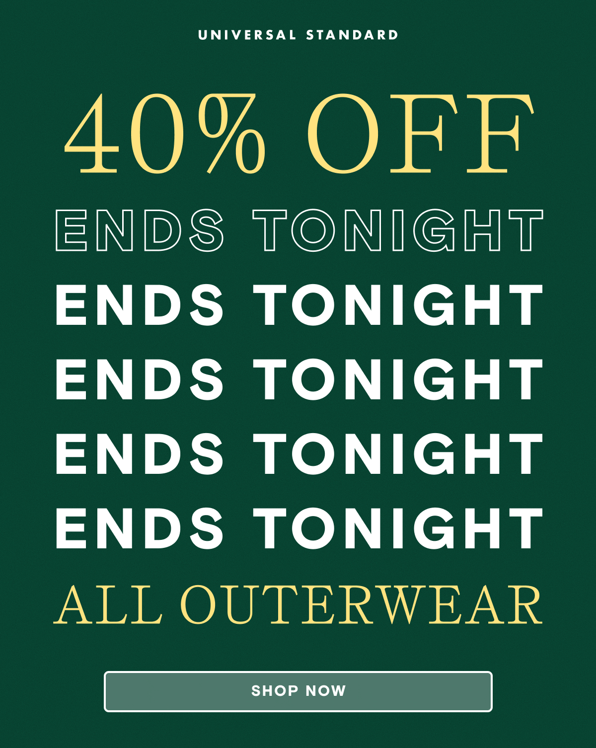 40% Outerwear Ends Tonight
