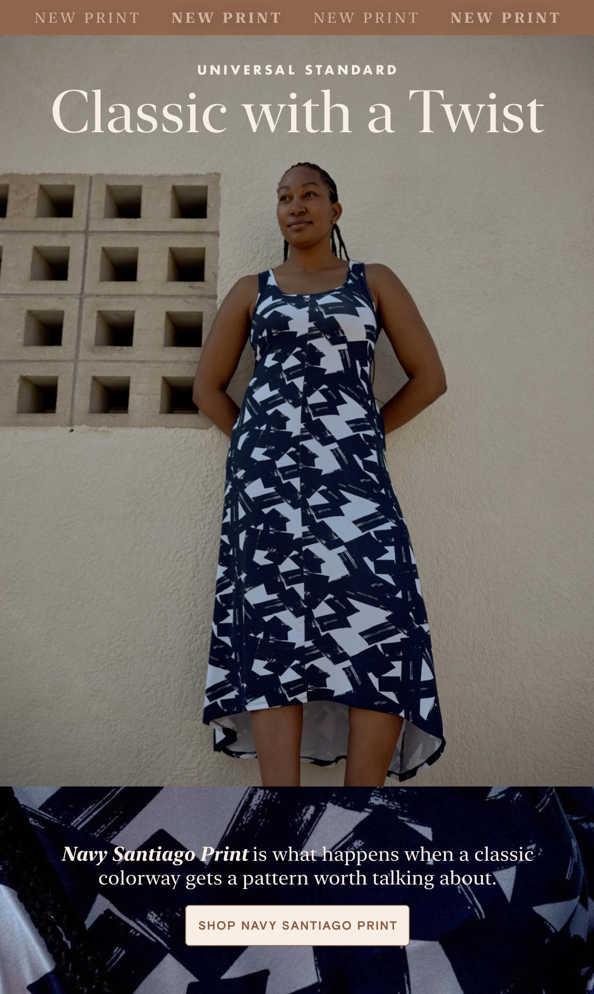 Navy Santiago Print