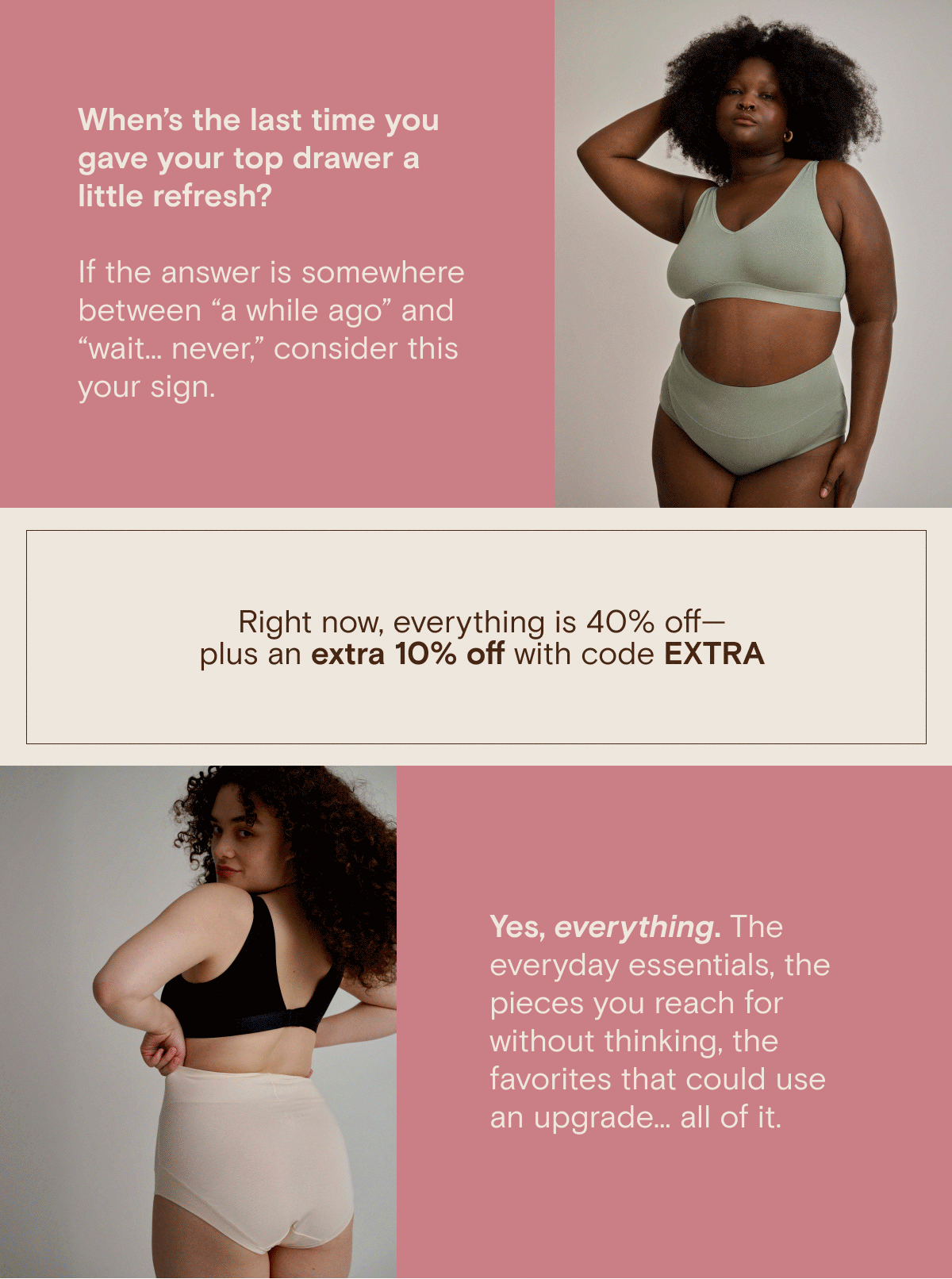 Models in intimates