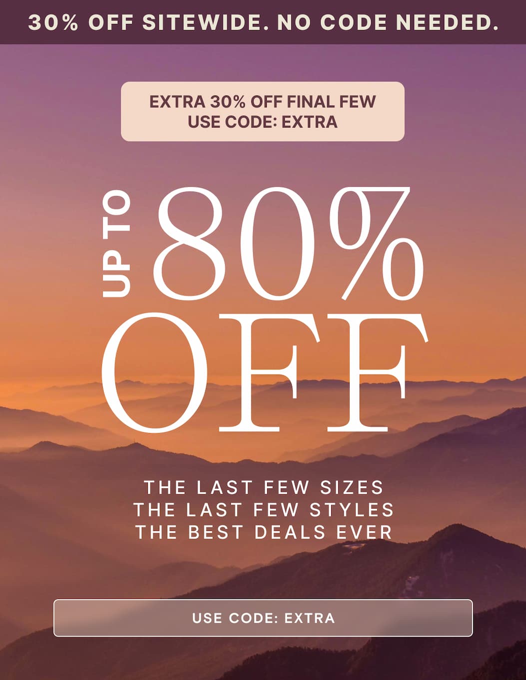 Shop Extra 30% OFF with code EXTRA
