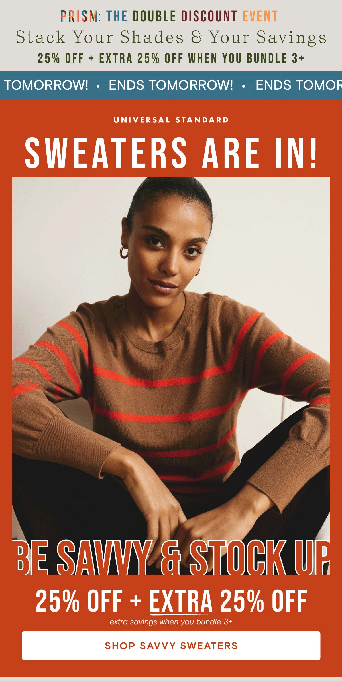 Sweater Sale Ends Tomorrow