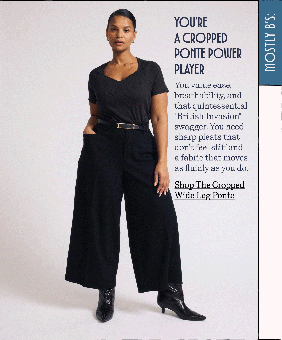 Cropped Wide Leg Ponte