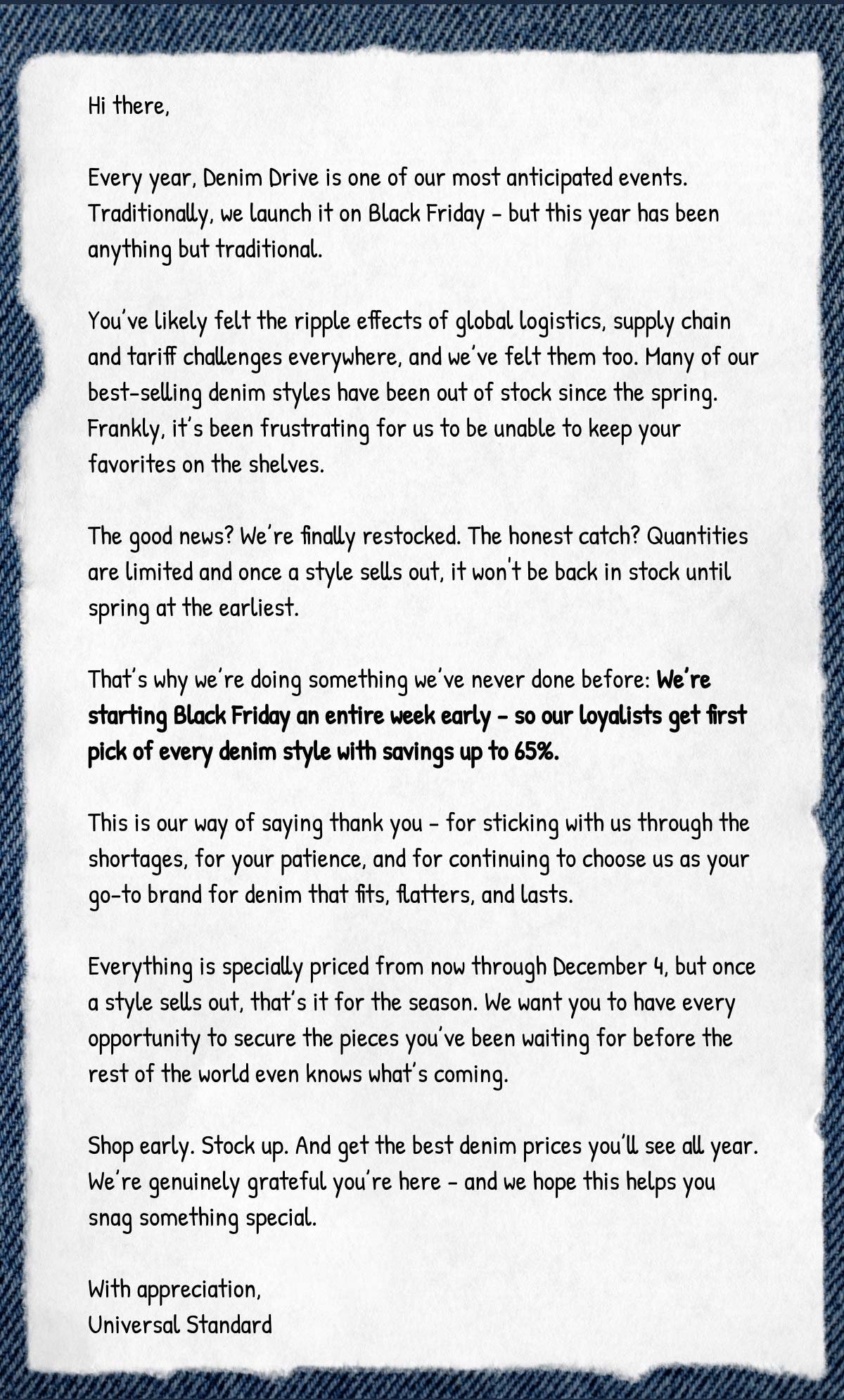 Black Friday - Denim Sale