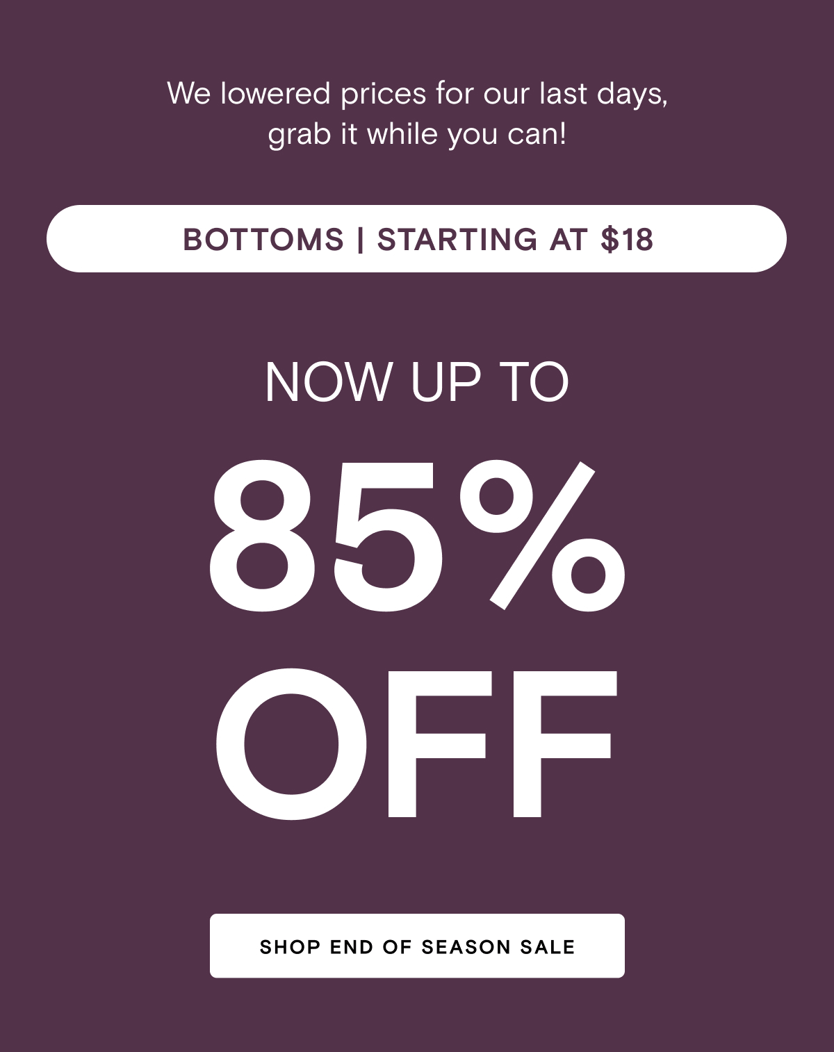up to 85% off