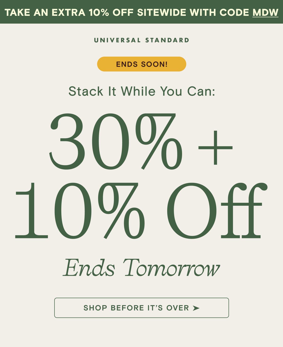 30% off plus extra 10% off with code MDW