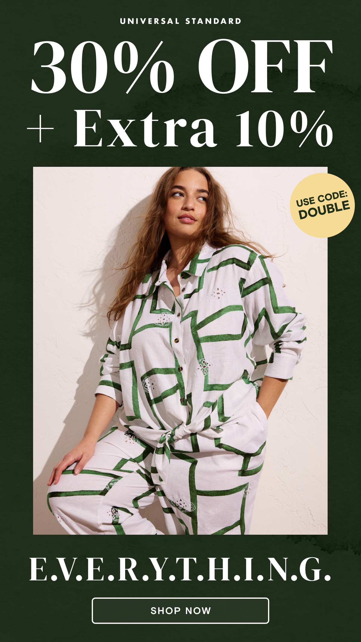 Shop 30% SWS plus extra 10% off with code DOUBLE