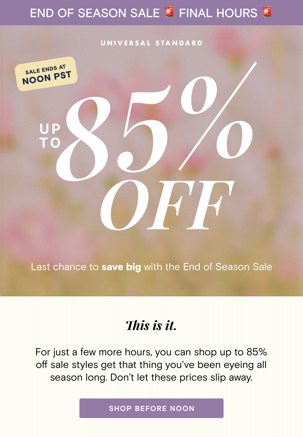 End of Season Ends at 12PM PT