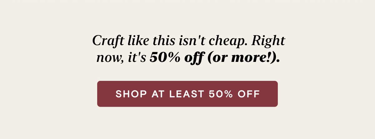 At least 50% off linen blend