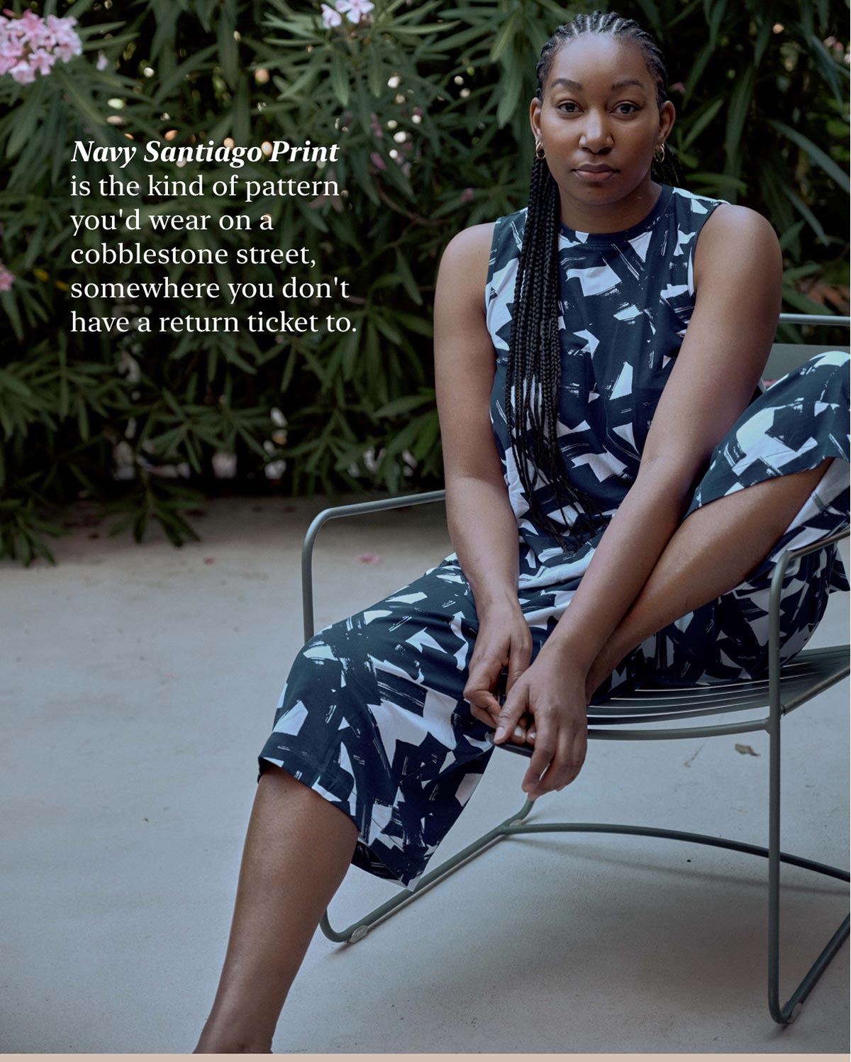 Navy Santiago Print