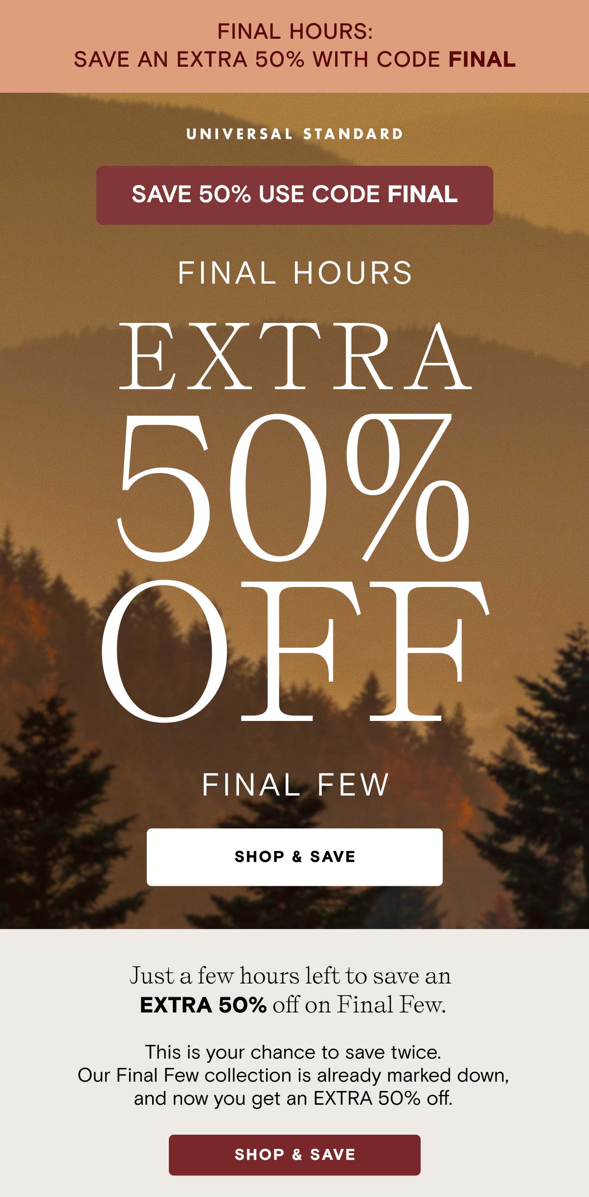 Extra 50% OFF Final Few