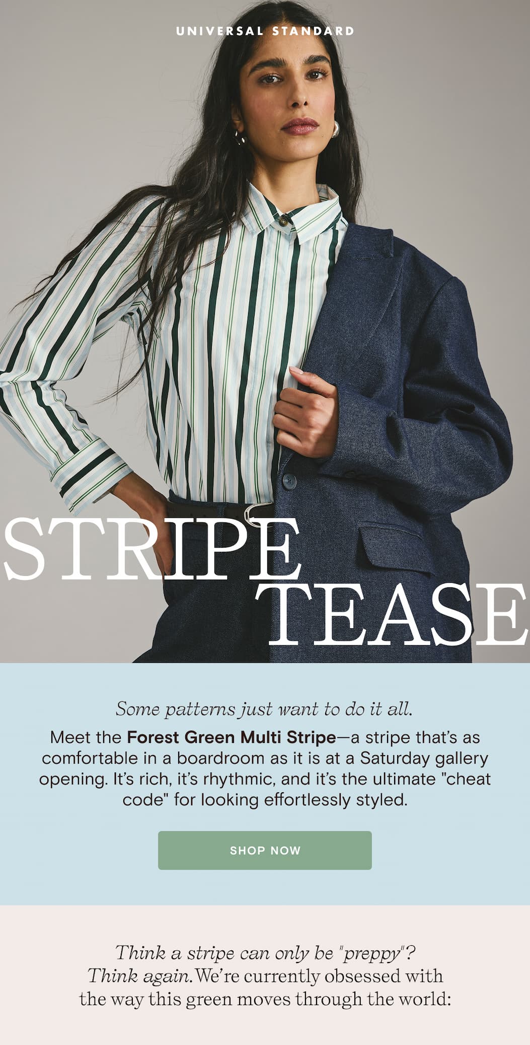 Meet the Forest Green Multi Stripe Shirt