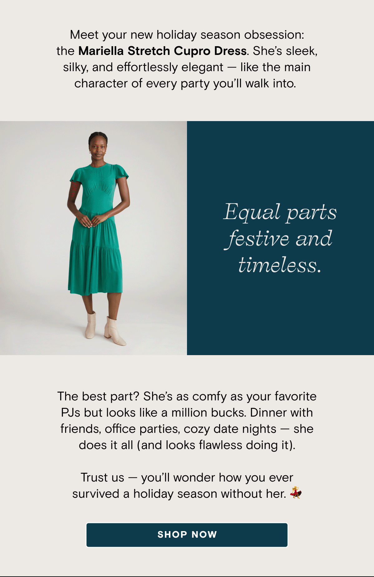 Shop Cupro Dress in Teal