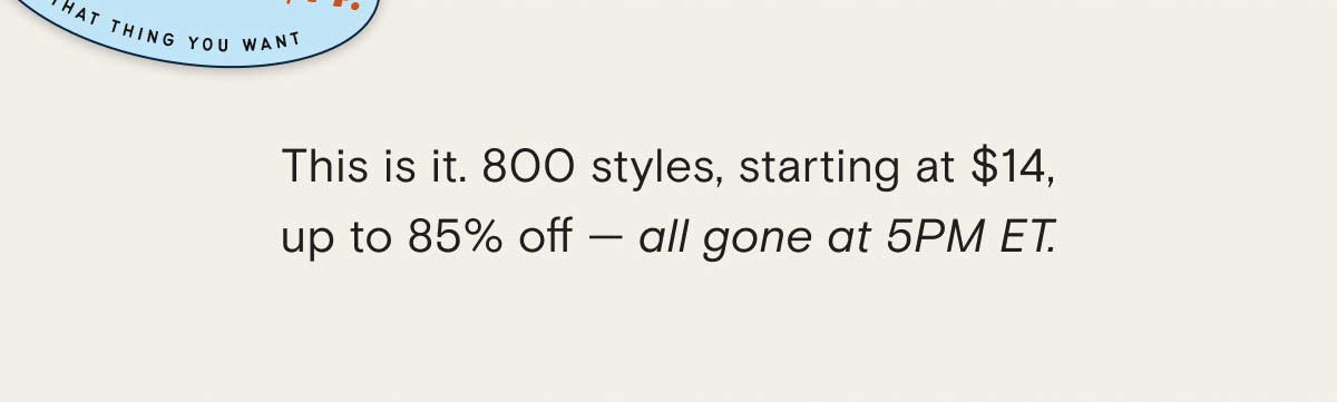 Ends at 5PM ET
