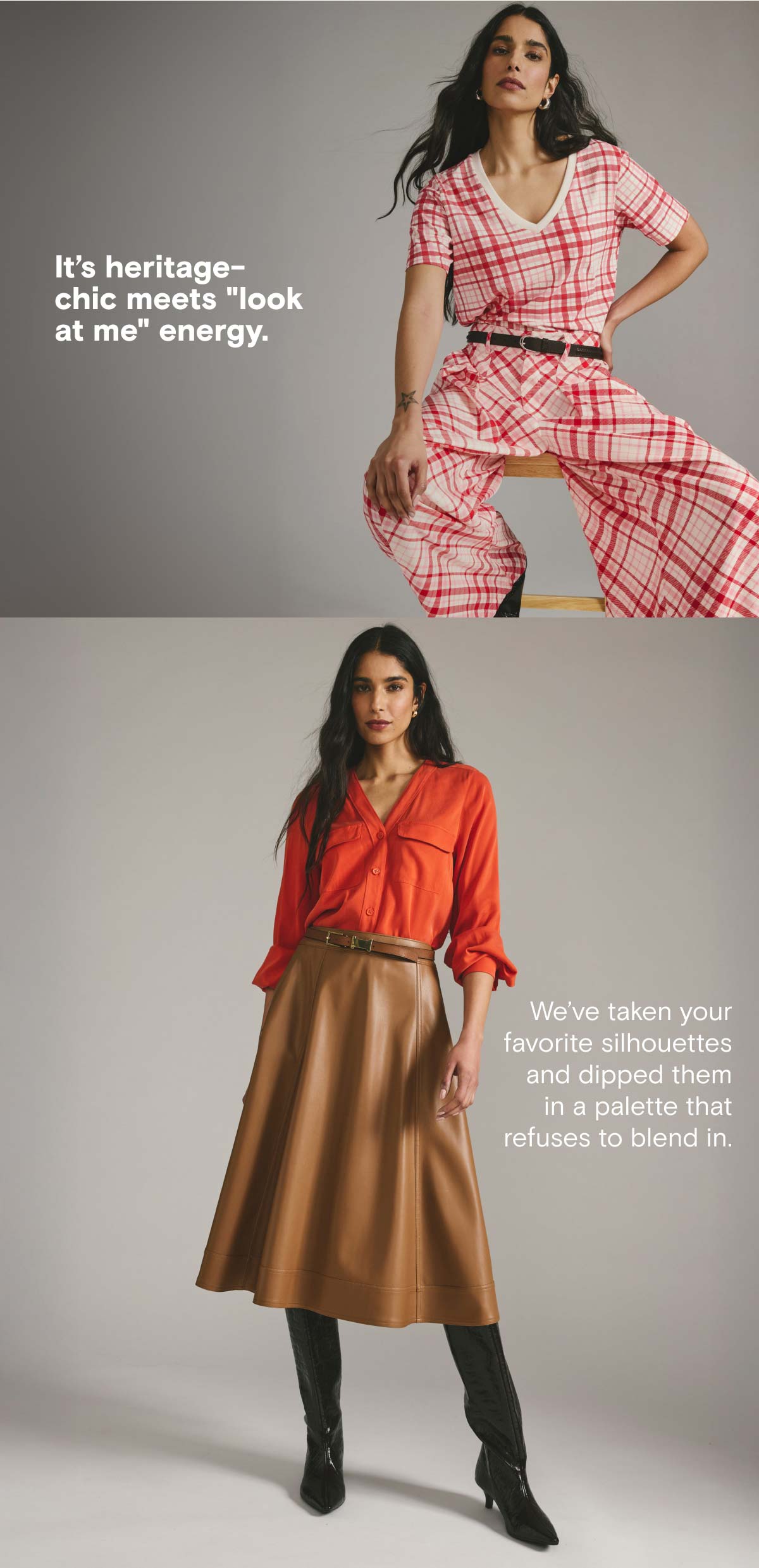 Red Plaid and Orange Flame