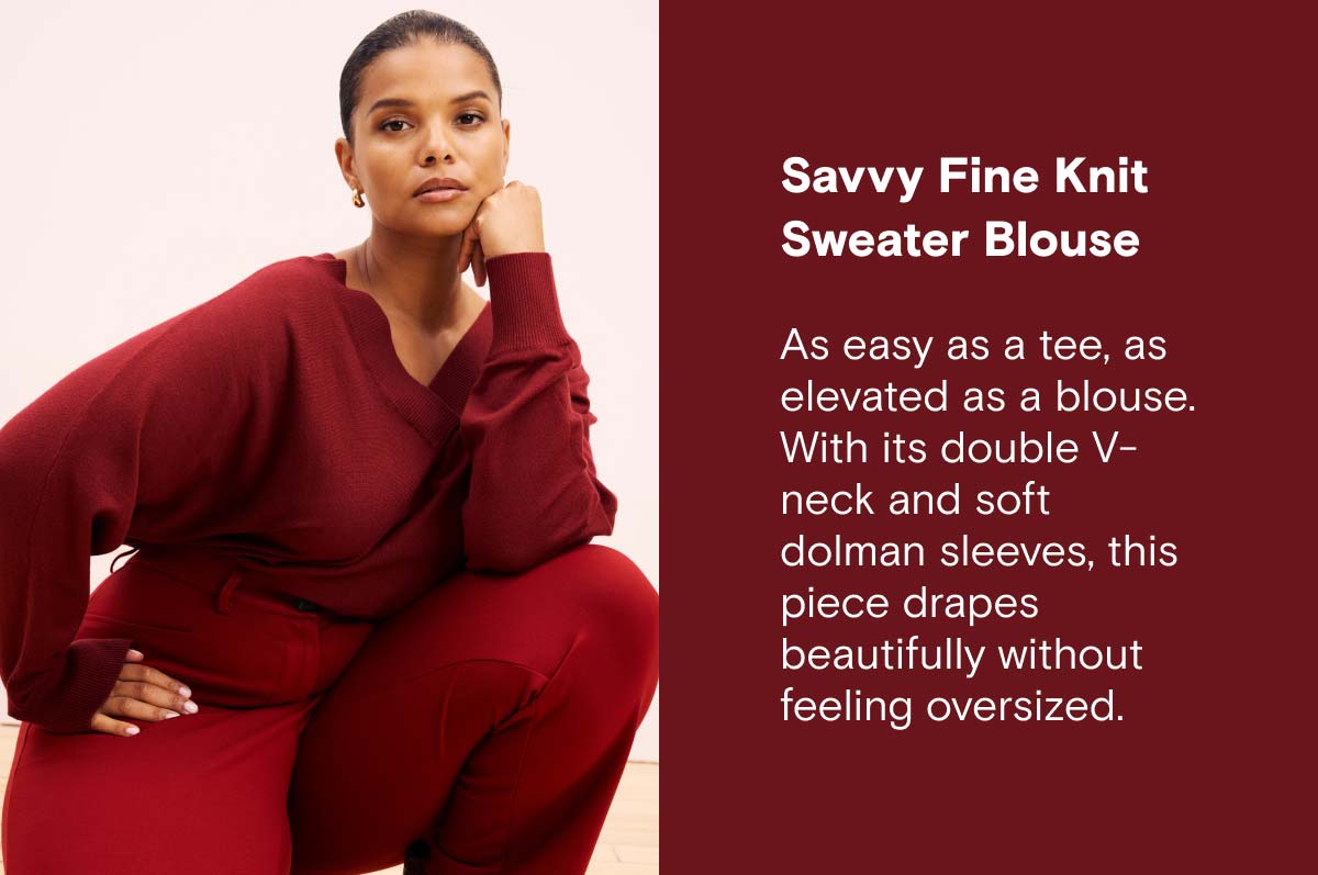 Savvy Fine Knit Sweater Blouse