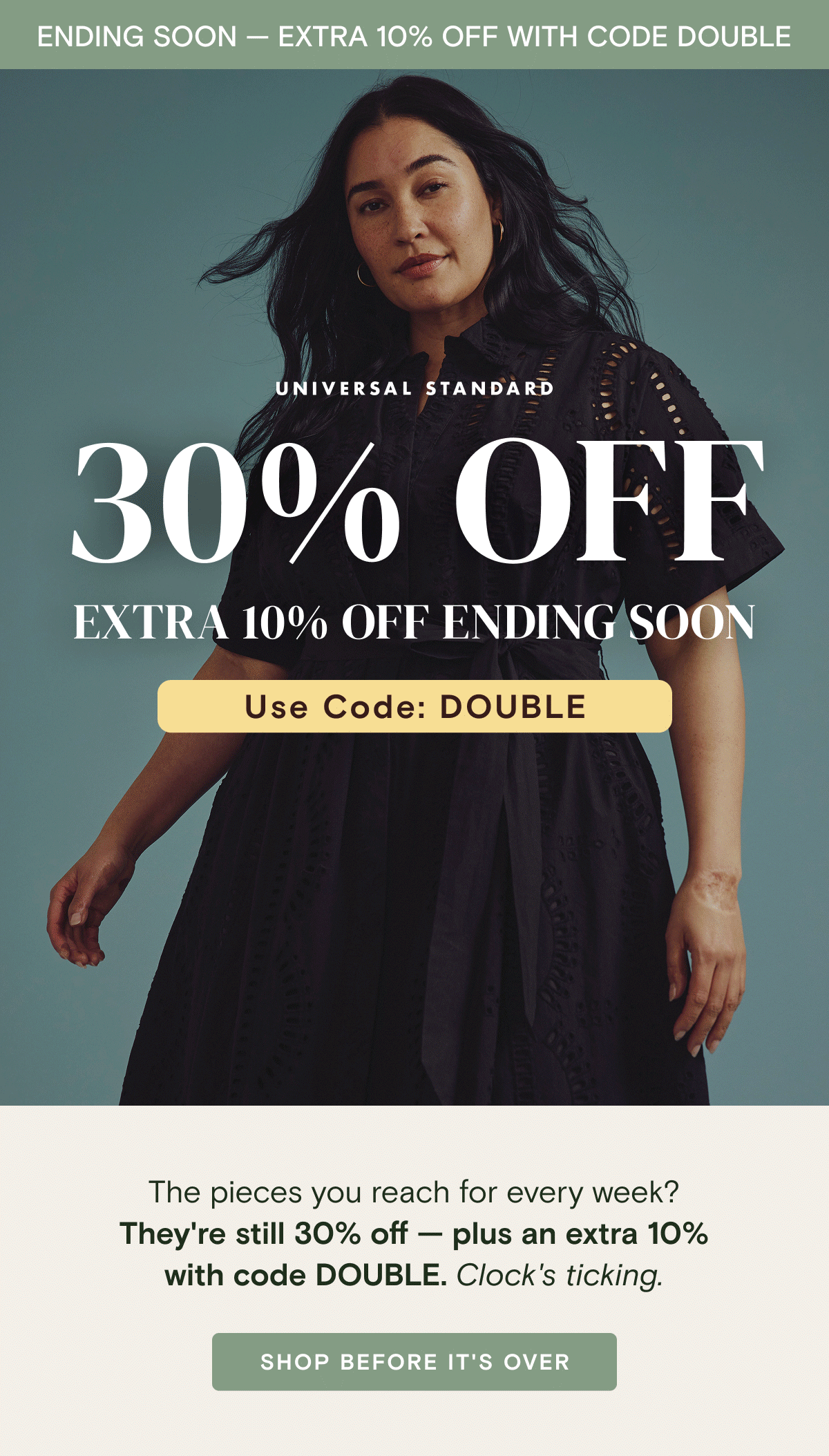 30% off plus extra 10% off with code Double