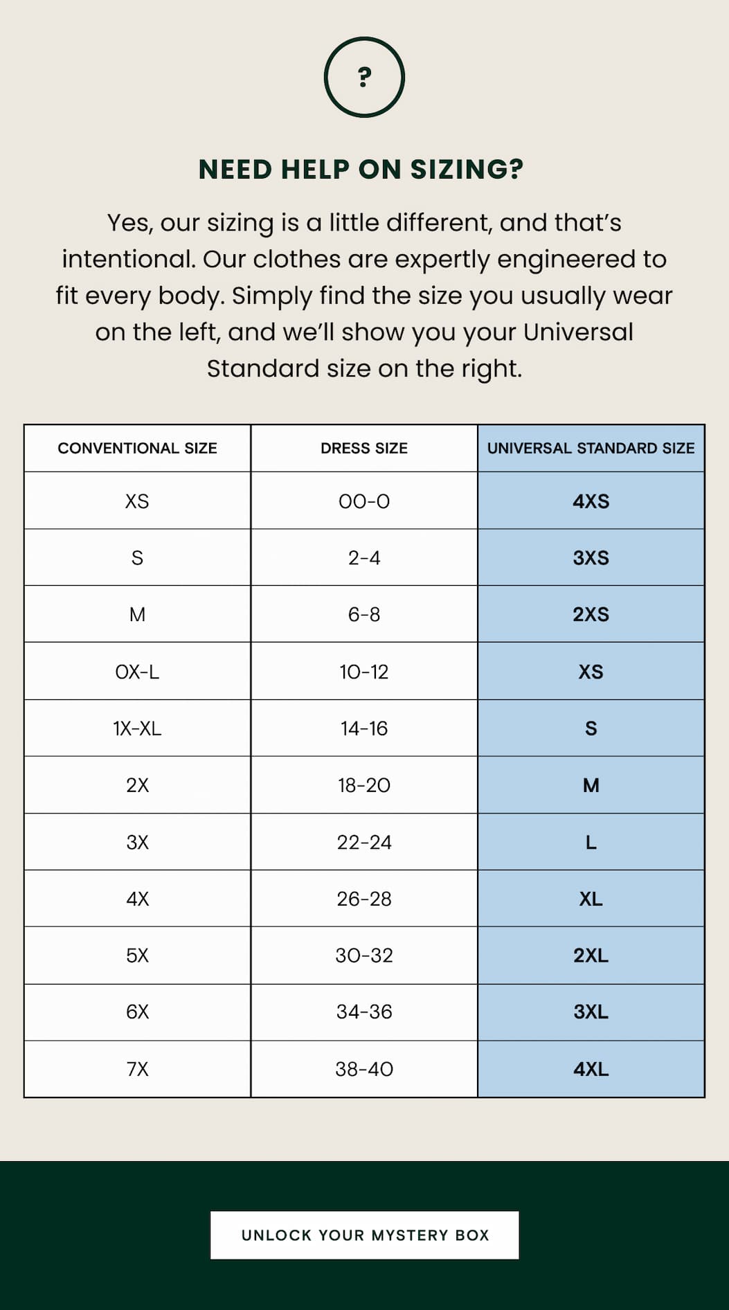 Help on Sizing? Shop now