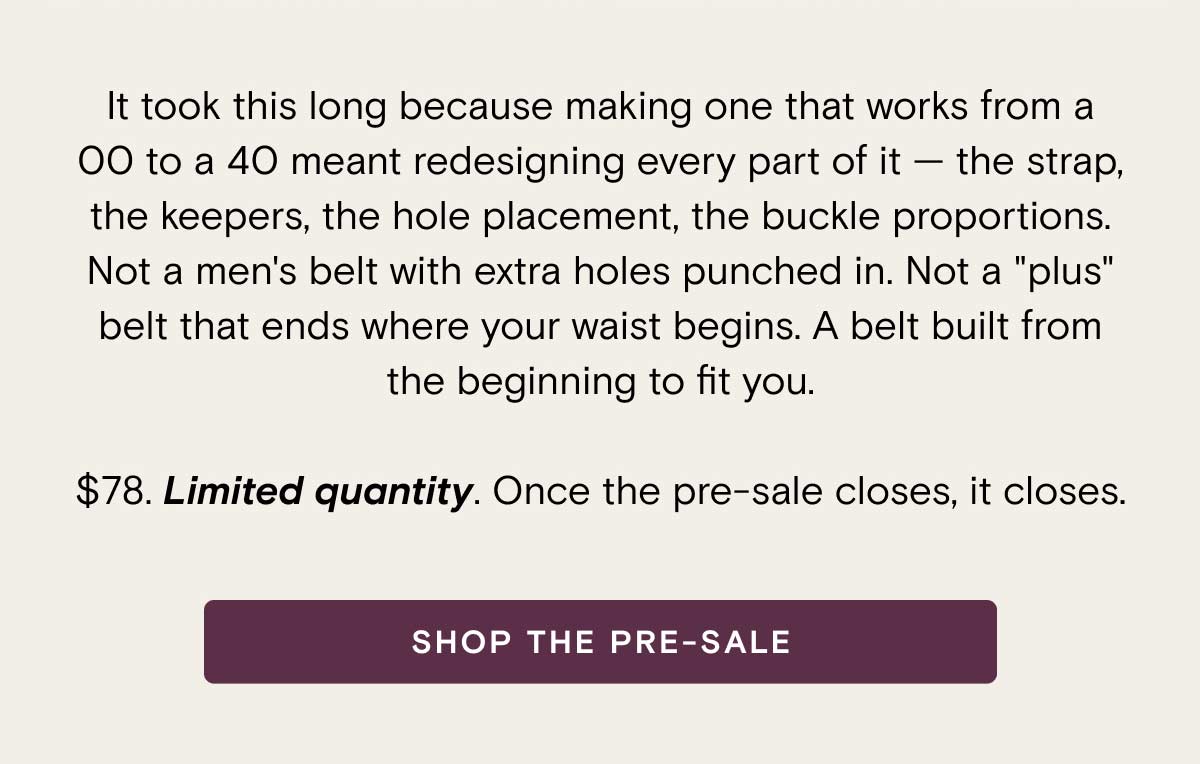 Shop the belt presale