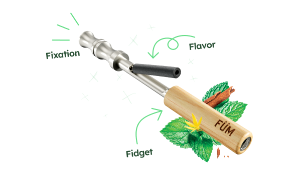 Alt"FUM helps with hand to mouth Fixation, Fidget, and Flavor."