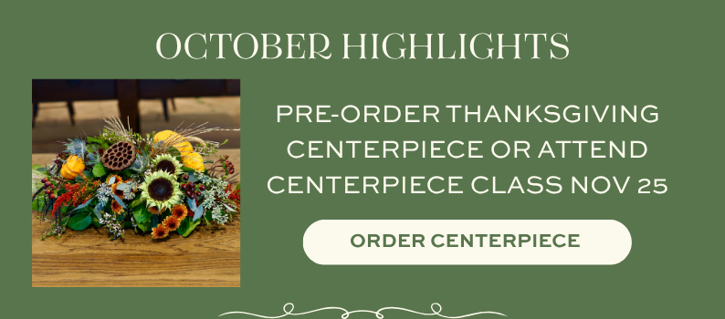 Autumn Thanksgiving centerpiece featuring sunflowers, pumpkins, lotus pods, berries, and seasonal greenery available for pre-order
