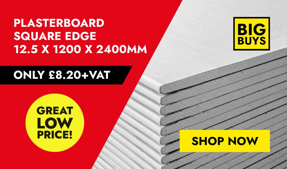 Plasterboard Square Edge only £8.20+VAT