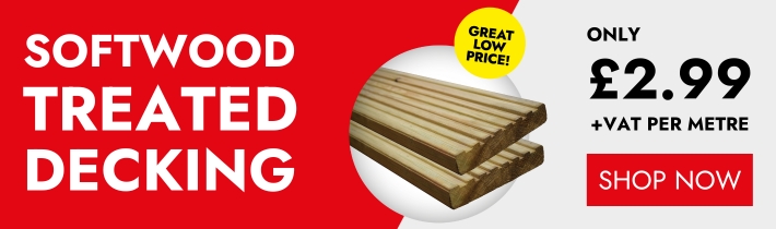 Shop Softwood Treated Decking only £2.99+VAT