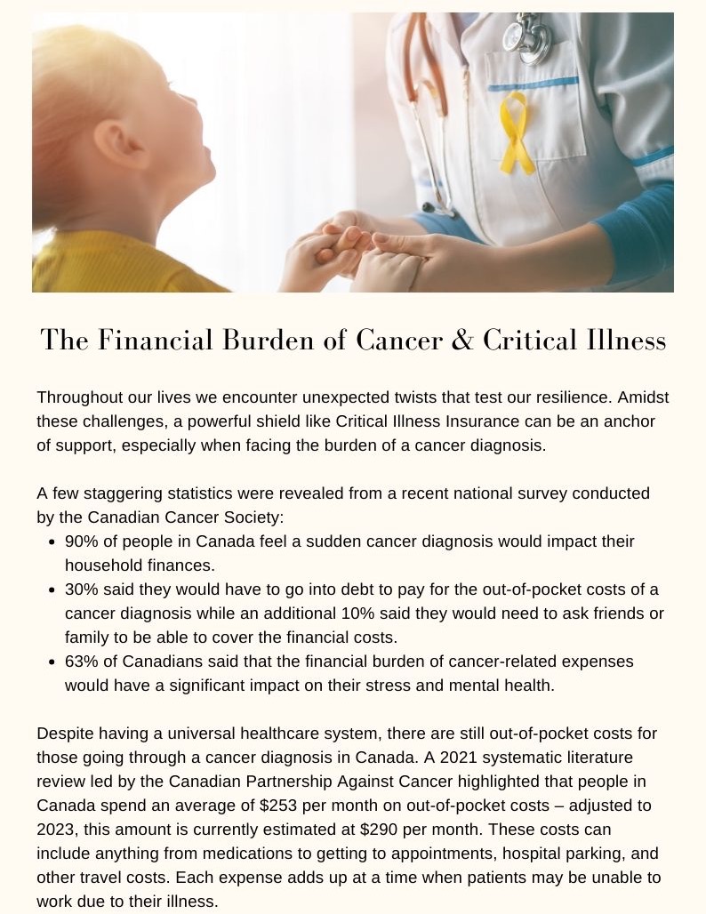 Financial Burden of Cancer and Critical Illness