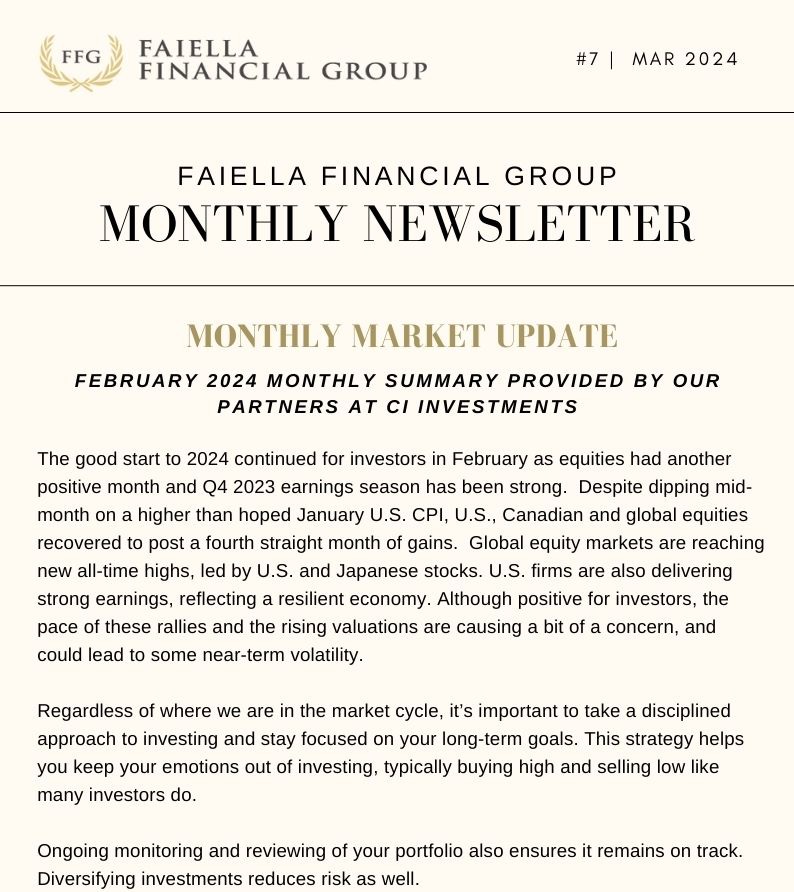 Monthly Update from CI Investments