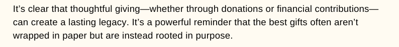 Charitable giving