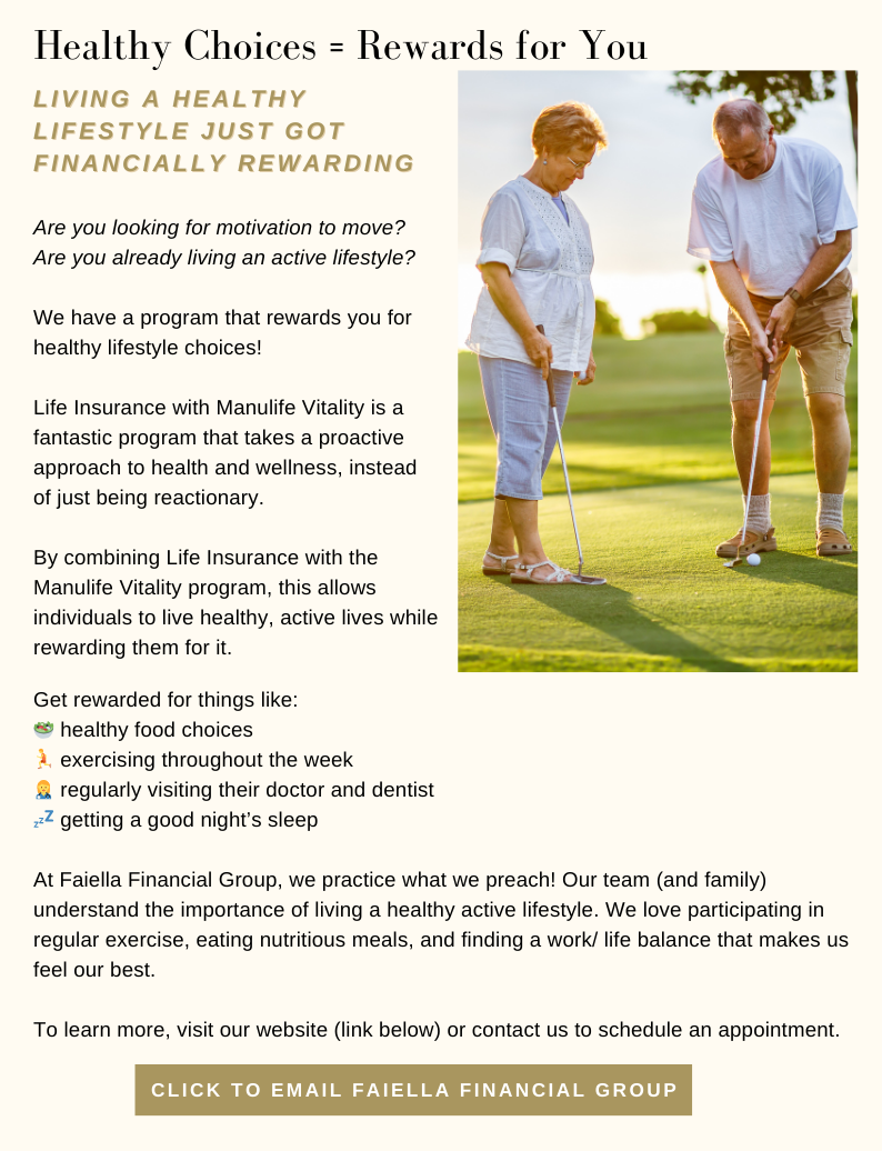Click to email about Manulife Vitality