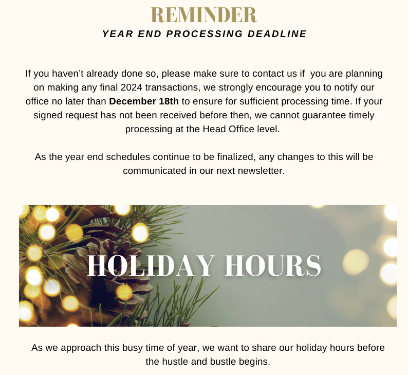 Year End Planning