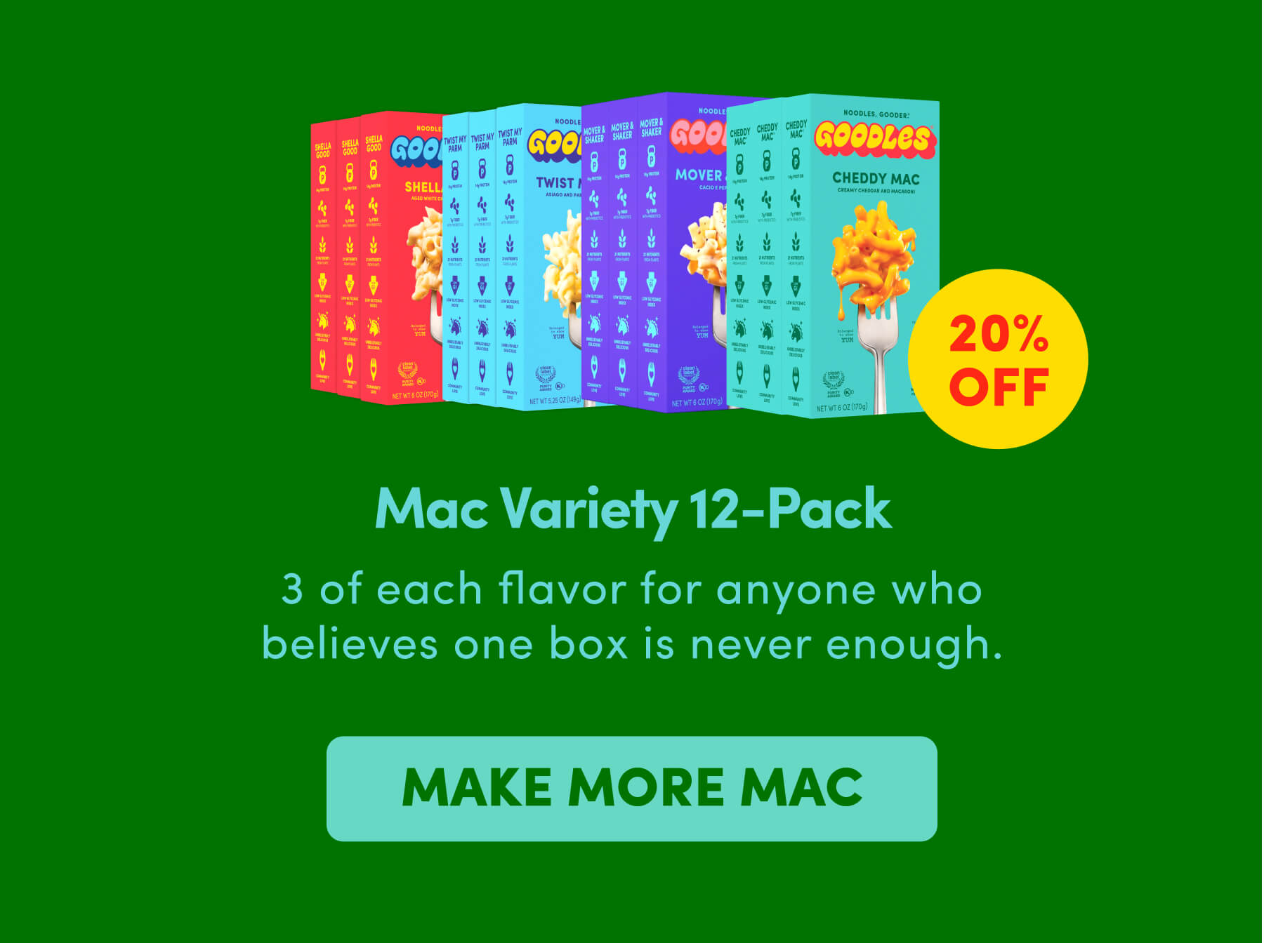 Mac Variety 12-Pack 3 of each flavor for anyone who believes one box is never enough.