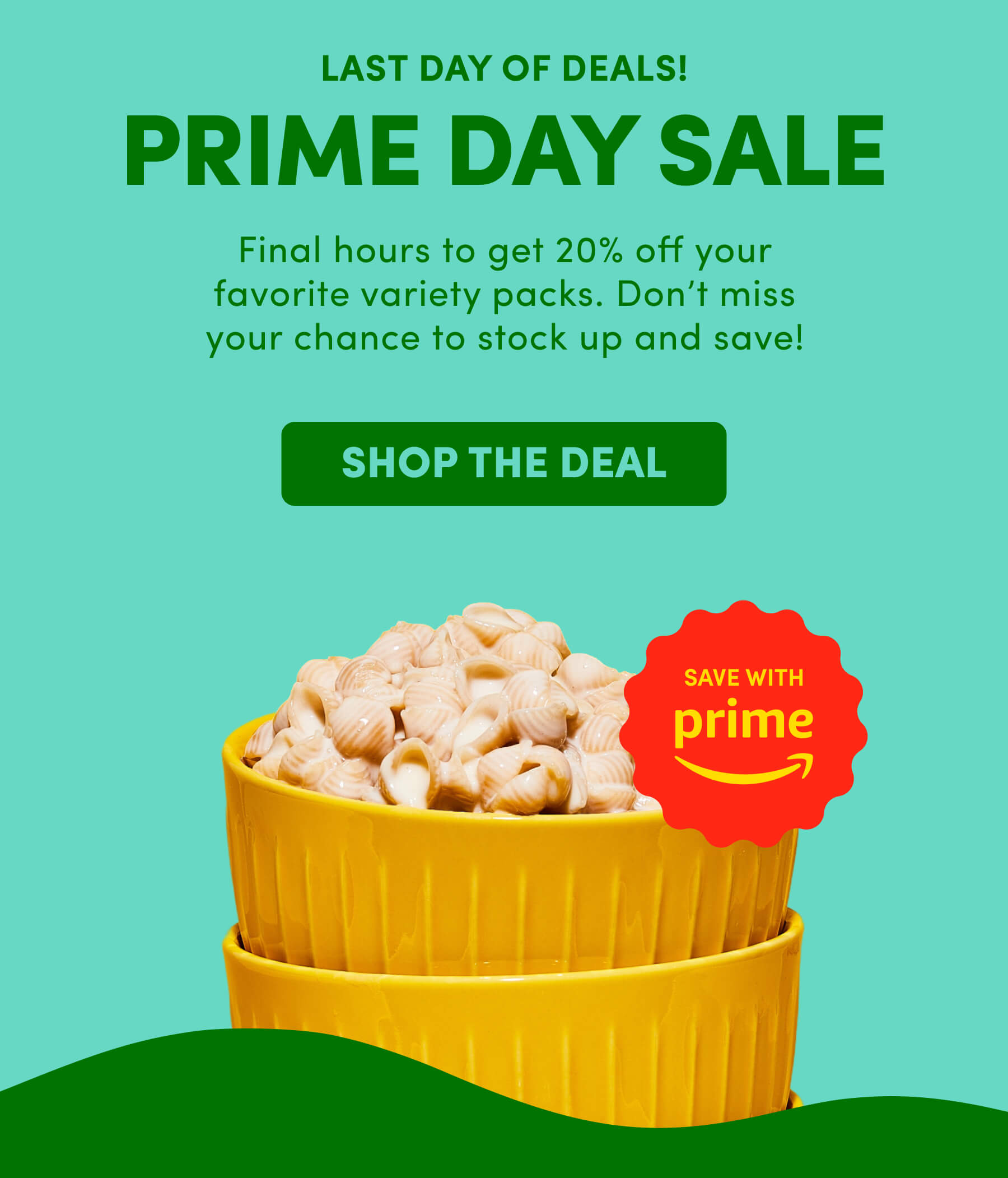 The Cheesiest Deal on Amazon For a limited time, your favorite mac variety packs are 20% off. Prime Day savings never tasted so good.