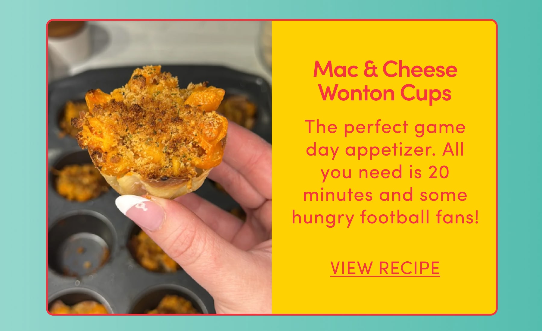 Mac & Cheese Wonton Cups