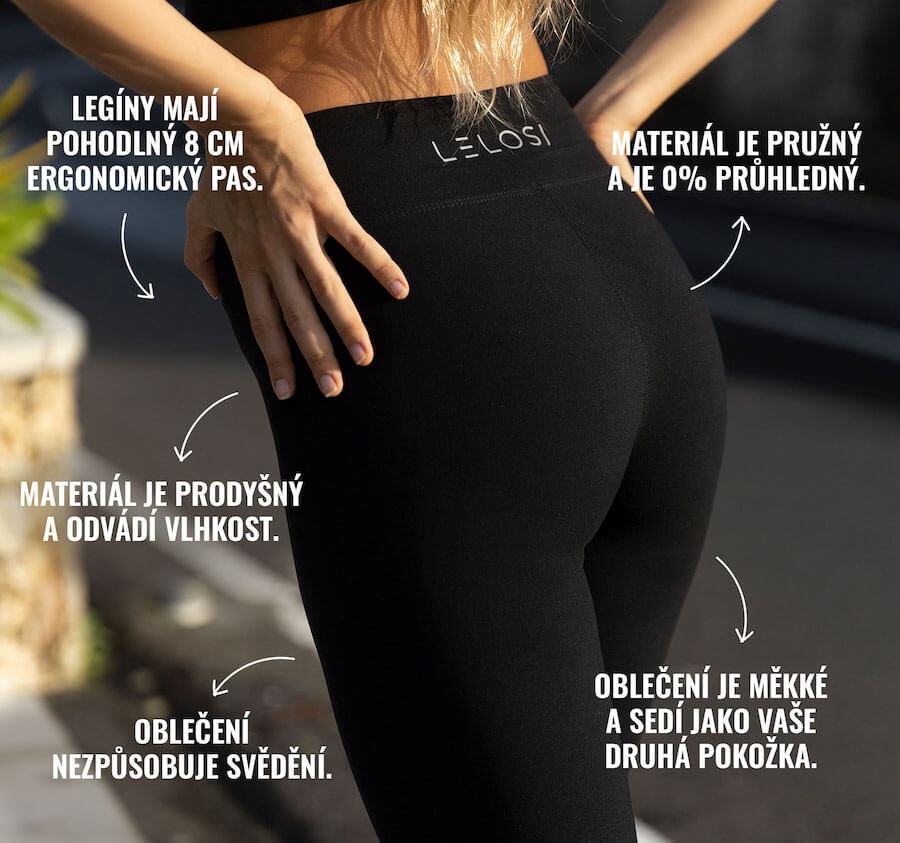 Oblečení je měkké a sedí jako vaše druhá pokožka. Materiál je pružný a je 0% průhledný. Legíny mají pohodlný 8 cm ergonomický pas. Materiál je prodyšný a odvádí vlhkost. Oblečení nezpůsobuje svědění.