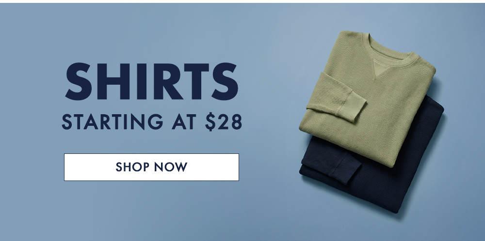 shirts starting at $28