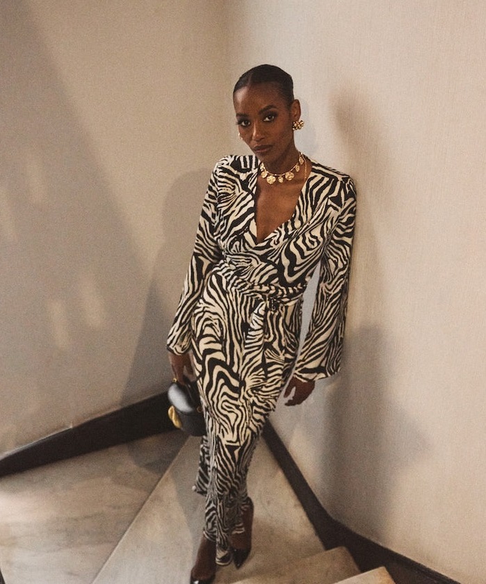 zebra print long sleeve maxi dress Mango bell sleeve maxi dress in zebra print